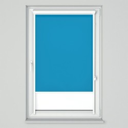 Roleta w kasecie przestrzennej z tkaniną standard niebieska
