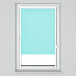 Roleta w kasecie przestrzennej z tkaniną standard błękitna