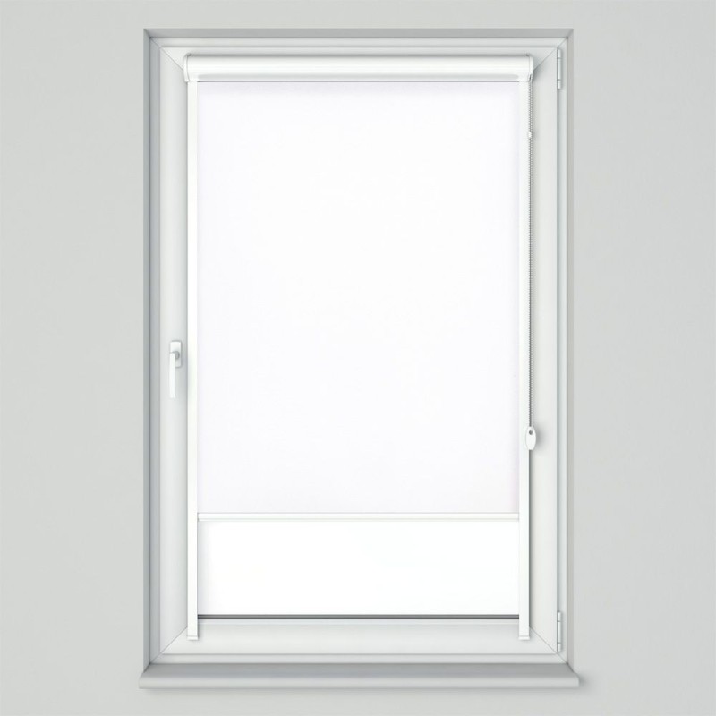 Roleta w kasecie przestrzennej z tkaniną standard biała