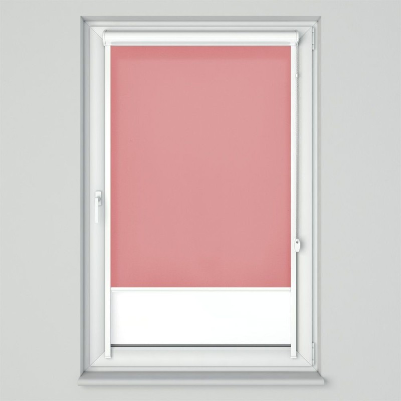 Roleta w kasecie przestrzennej z tkaniną standard różowa