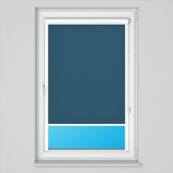 Roleta w kasecie płaskiej z tkaniną zaciemniającą niebieska