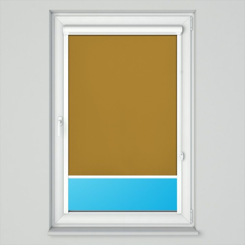 Roleta w kasecie płaskiej z tkaniną zaciemniającą karmelowa