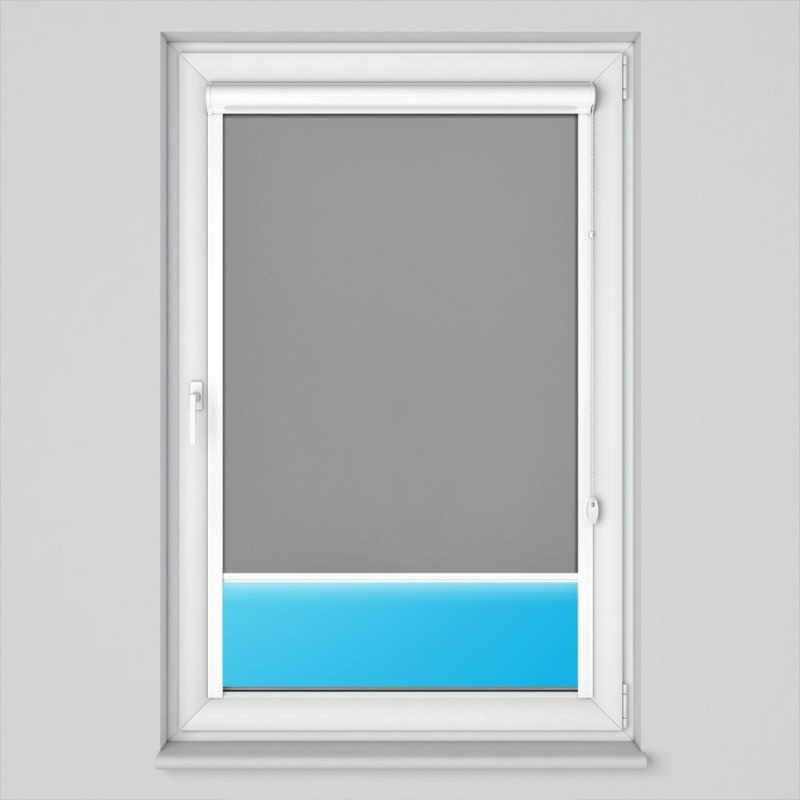 Roleta w kasecie płaskiej z tkaniną zaciemniającą grafitowa