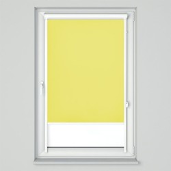 Roleta w kasecie przestrzennej z prowadnicami U z tkaniną zaciemniającą żółta