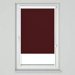 Roleta w kasecie przestrzennej z prowadnicami U z tkaniną zaciemniającą wiśniowa