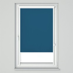 Roleta w kasecie przestrzennej z prowadnicami U z tkaniną zaciemniającą niebieska