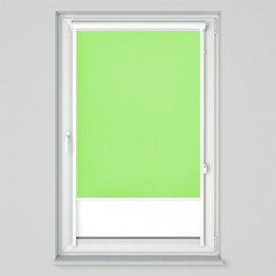 Roleta w kasecie przestrzennej z prowadnicami U z tkaniną zaciemniającą limonka