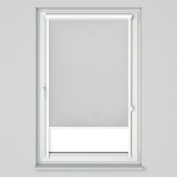 Roleta w kasecie przestrzennej z prowadnicami U z tkaniną zaciemniającą szara