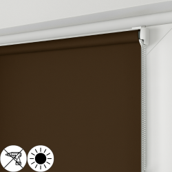 Roleta MINI z brązową tkaniną zaciemniającą