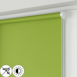 Roleta MINI z zieloną tkaniną rozpraszającą światło 