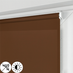 Roleta MINI z ciemnobrązową tkaniną rozpraszającą światło 