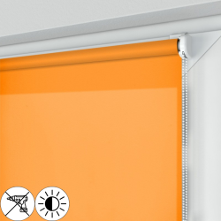 Roleta MINI z pomarańczową tkaniną rozpraszającą światło 
