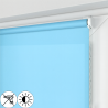 Roleta MINI z błękitną tkaniną rozpraszającą światło 
