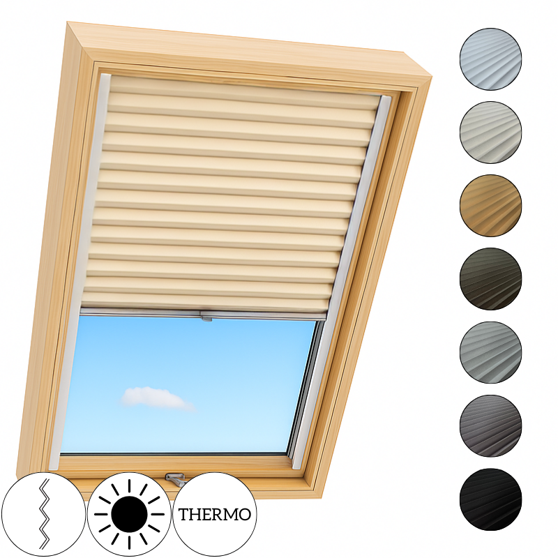 Roleta plisowana do okna dachowego Blackout Pearl – idealne zaciemnienie | Rolety24.net