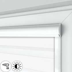 Roleta Dzień i Noc w kasecie płaskiej, biała, na wymiar