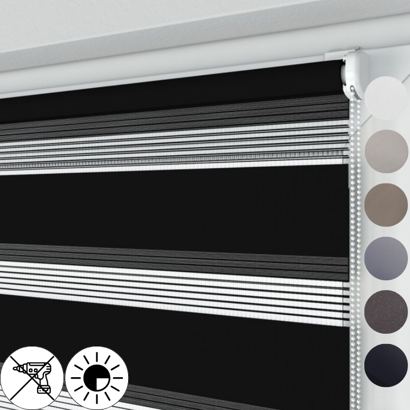 Roleta Dzień Noc podgumowana MINI, Na wymiar, Bezinwazyjna