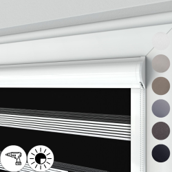 Roleta dzień noc podgumowana w kasecie płaskiej z prowadnicami