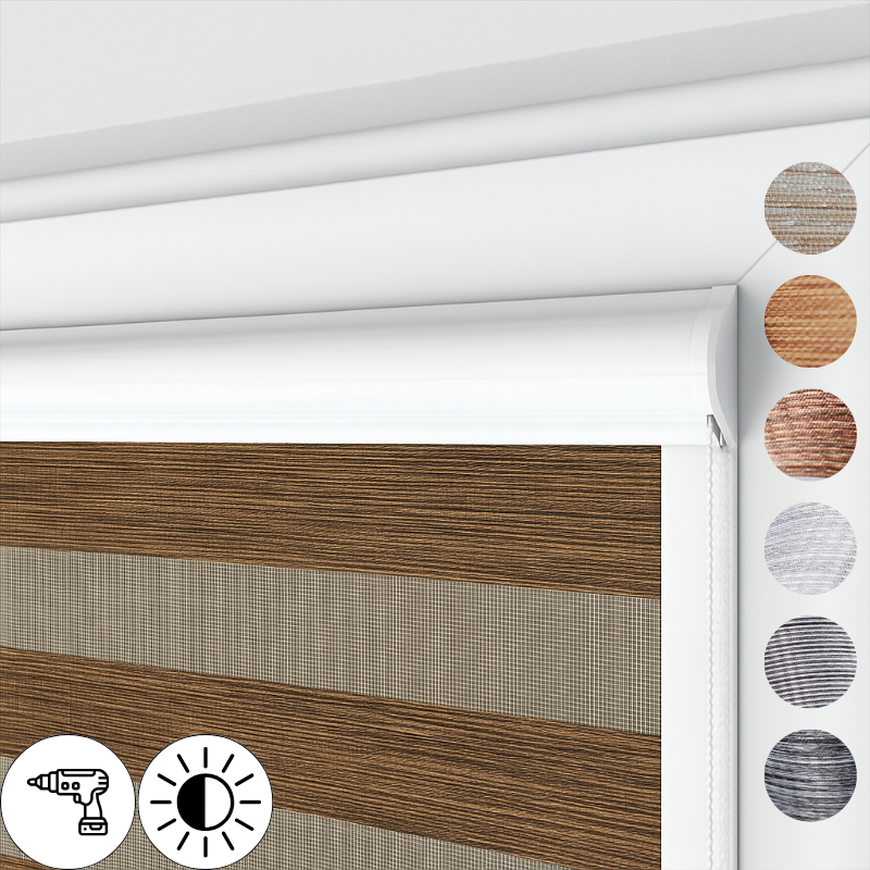 Roleta dzień i noc w kasecie płaskiej z tkaniną PARADISE na wymiar