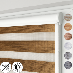 Roleta Dzień i Noc w kasecie przestrzennej z tkaniną Wood na wymiar