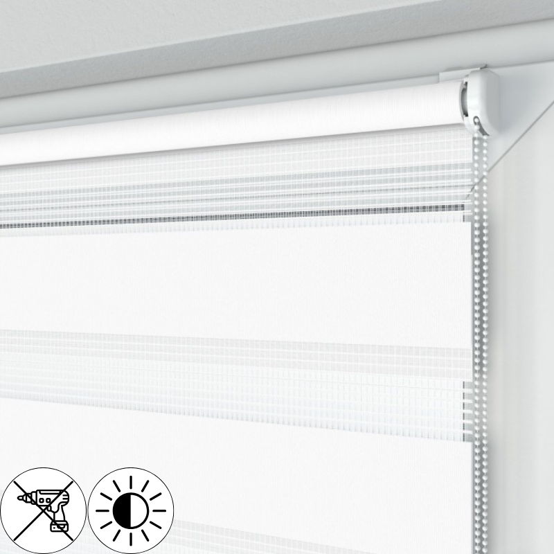 Roleta Mini Dzień i Noc, Biała, Na wymiar