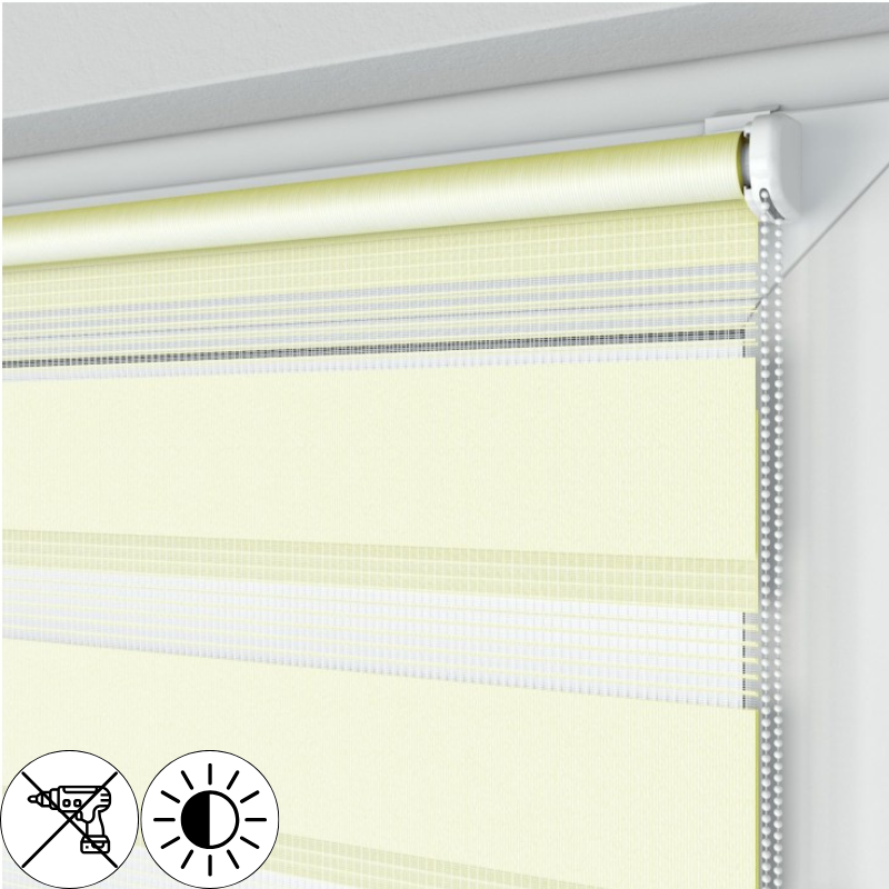 Roleta Mini Dzien Noc bezinwazyjna kremowa