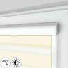 Roleta dzień noc w kasecie płaskiej z prowadnicami, kremowa, na wymiar