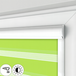 Roleta dzień noc w kasecie płaskiej z prowadnicami, limonka, na wymiar