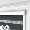 Roleta dzień noc w kasecie płaskiej z prowadnicami, Grafitowa, na wymiar