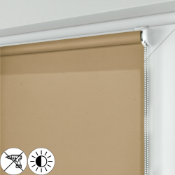 Roleta MINI z tkaniną w kolorze cappucino rozpraszającą światło