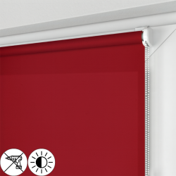 Roleta MINI z czerwoną tkaniną rozpraszającą światło