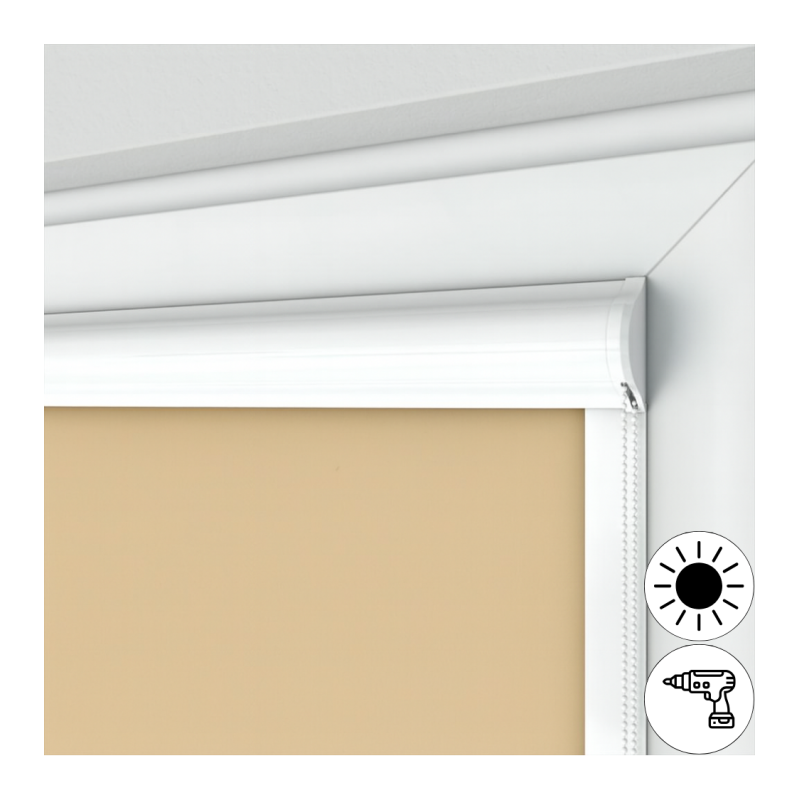 Roleta w kasecie płaskiej z tkaniną zaciemniającą