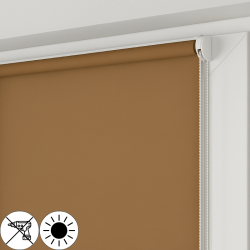 Roleta MINI z karmelową tkaniną zaciemniającą