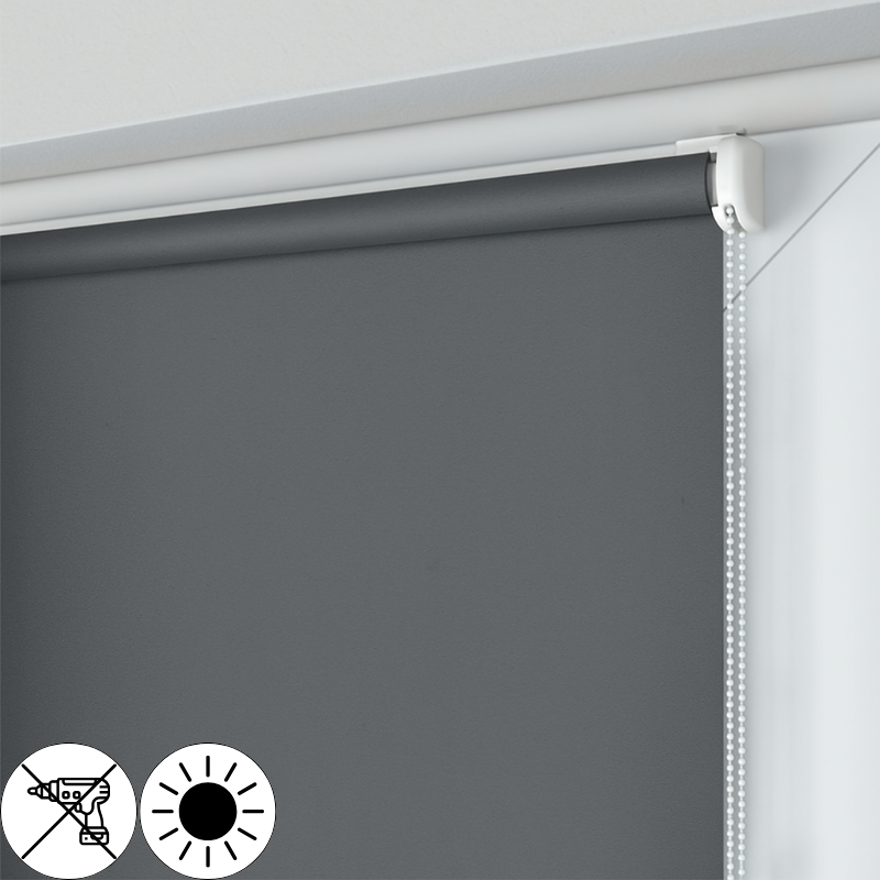 Roleta MINI z grafitową tkaniną zaciemniającą