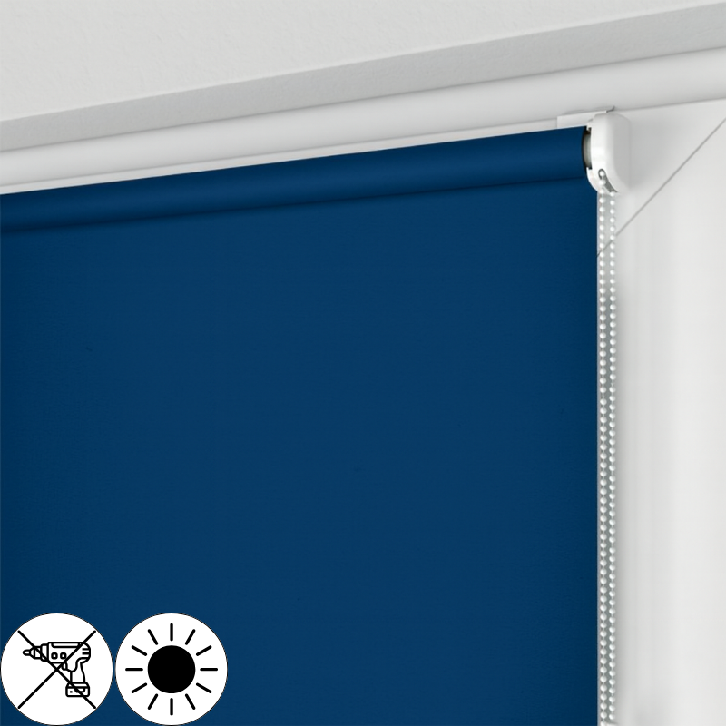 Roleta MINI z granatową tkaniną zaciemniającą