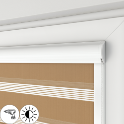Roleta Dzień i Noc w kasecie płaskiej, karmelowa, na wymiar