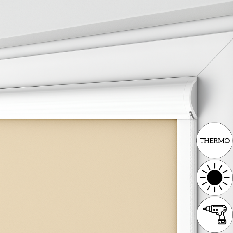 Roleta w kasecie płaskiej z tkaniną zaciemniającą Thermo