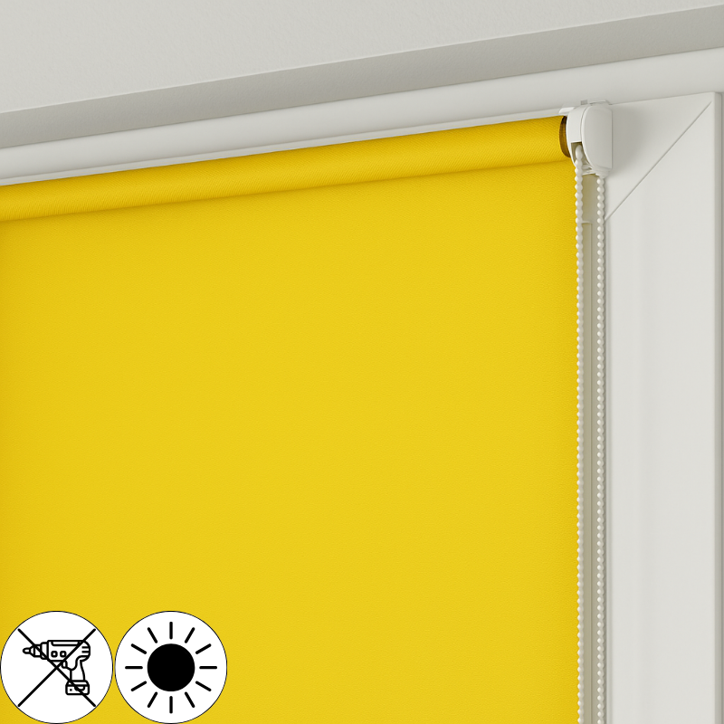 Roleta MINI zaciemniająca, żółta, na wymiar